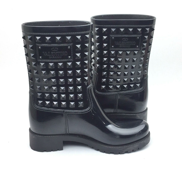 Valentino Shoes - VALENTINO Rockstud Waterproof Rain Bootsz 9